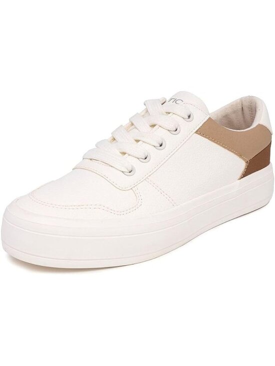 Nautica Shoes - Nautica Grelle Womens Platform Sneakers Size 9.5 White Brown Lace Up Sneakers